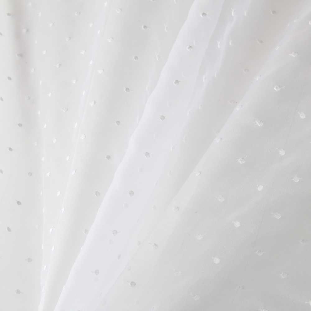 Tela Organza Plumeti Bordado Blanco Óptico - Ribes y Casals