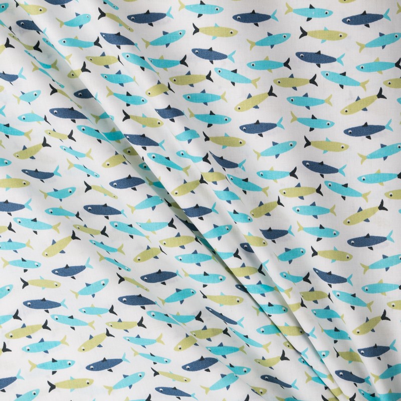 Tela Patchwork Acuario Azul Verde - Ribes y Casals