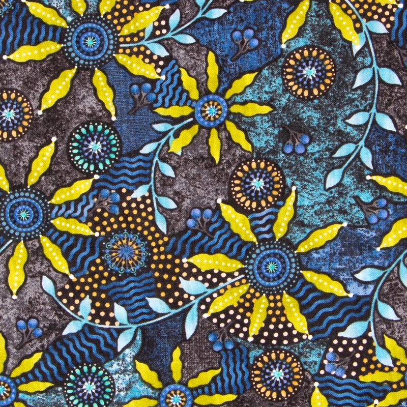 Tela Patchwork African Azul - Ribes y Casals