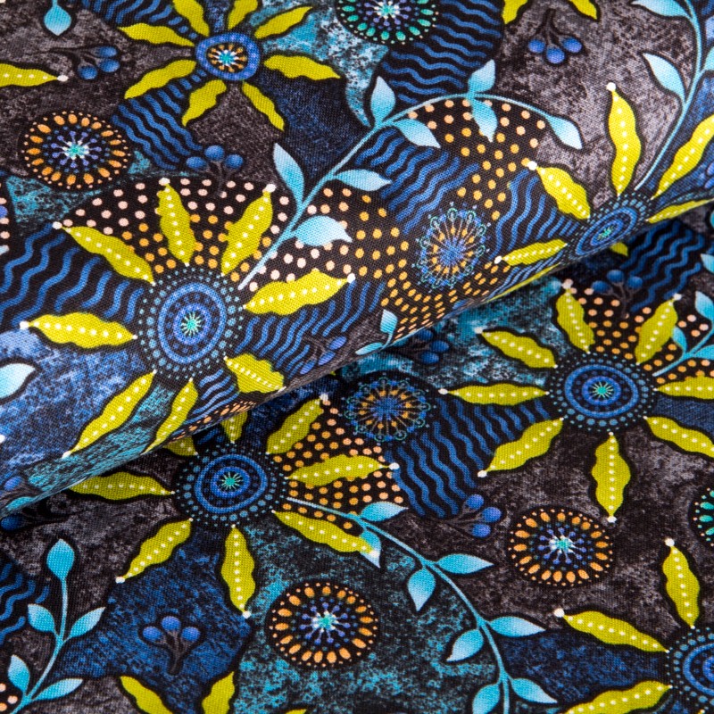 Tela Patchwork African Azul - Ribes y Casals