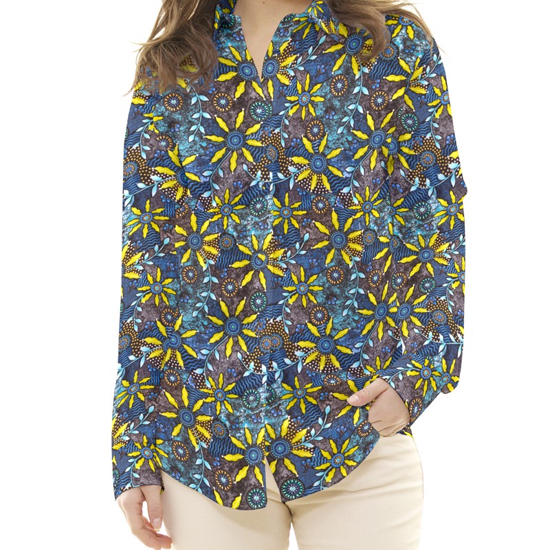 Tela Patchwork African Azul - Ribes y Casals