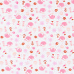 Tela Patchwork Ballenas Fucsia - Ribes y Casals