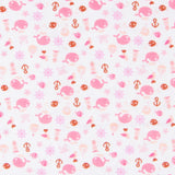 Tela Patchwork Ballenas Fucsia - Ribes y Casals