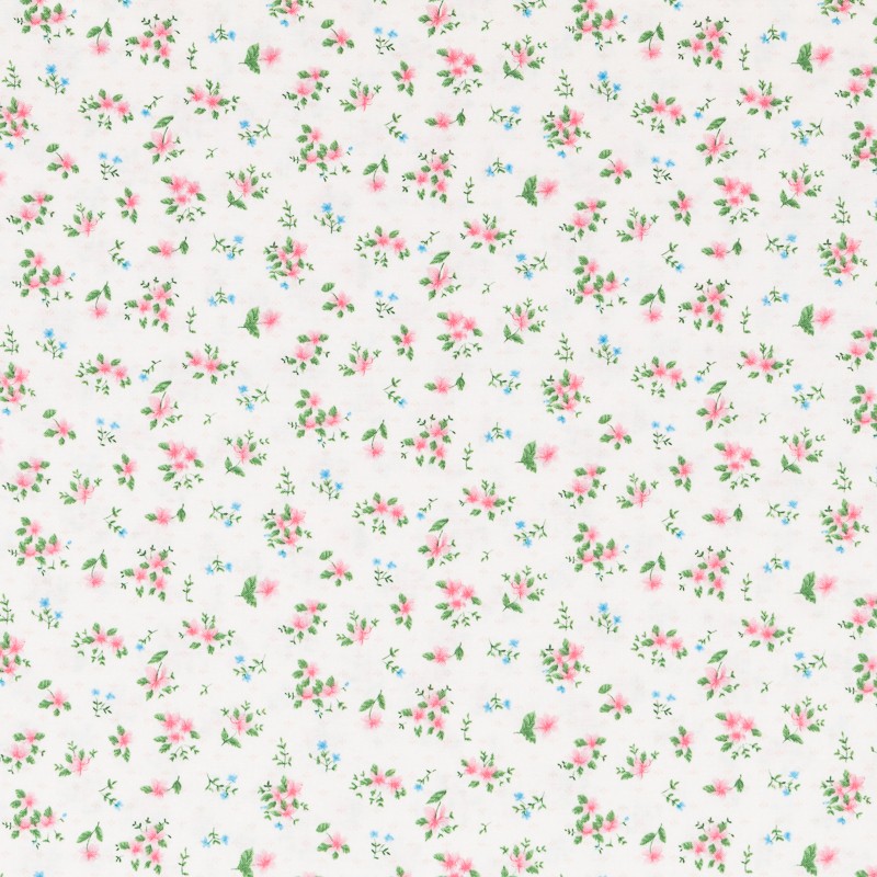 Tela Patchwork Bouquet Flor Rosa - Ribes y Casals