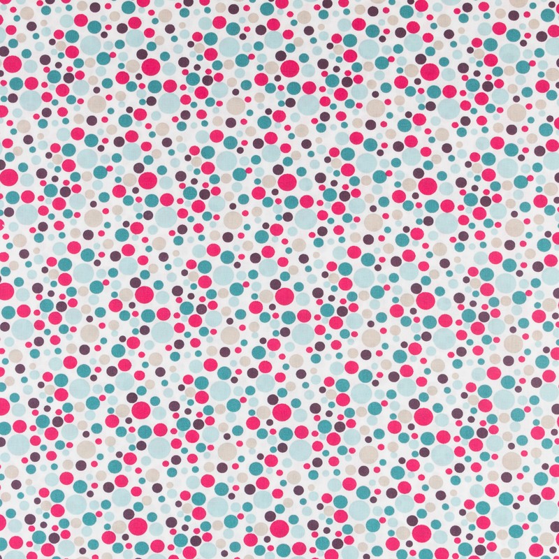 Tela Patchwork Círculos Fucsia - Ribes y Casals