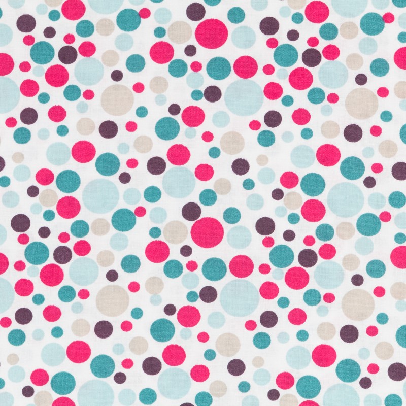 Tela Patchwork Círculos Fucsia - Ribes y Casals