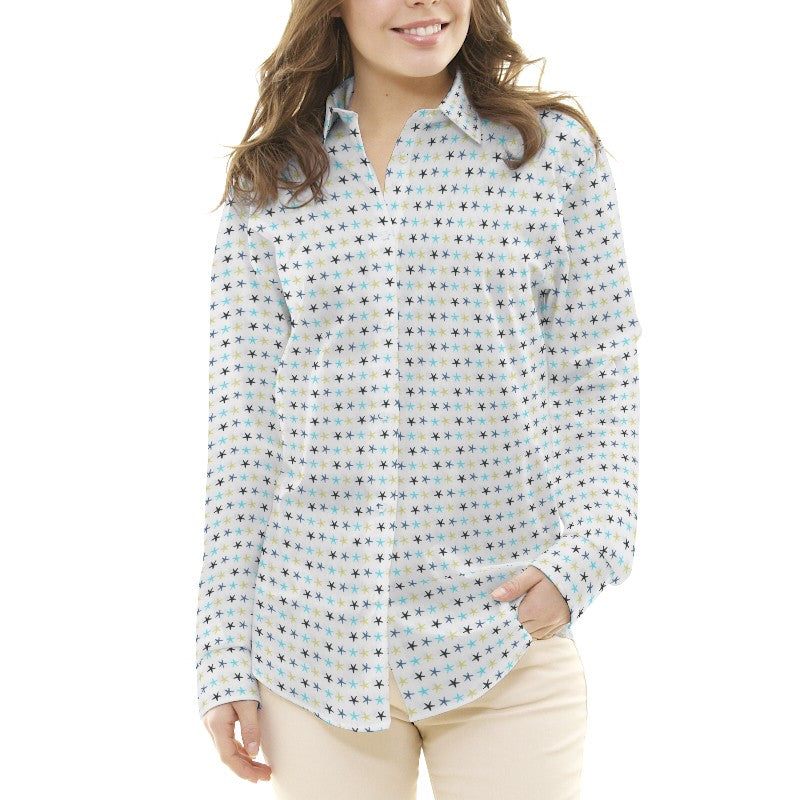 Tela Patchwork Estrellitas Azul Verde - Ribes y Casals