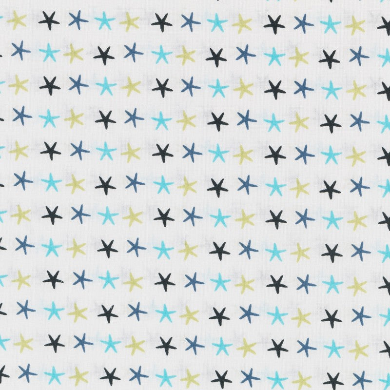 Tela Patchwork Estrellitas Azul Verde - Ribes y Casals