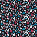 Tela Patchwork Gorjuss Corazón Negro - Ribes y Casals