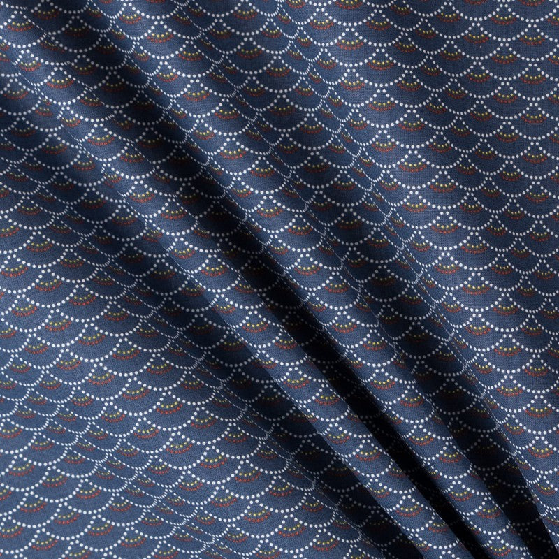 Tela Patchwork Koi Azul Noche - Ribes y Casals