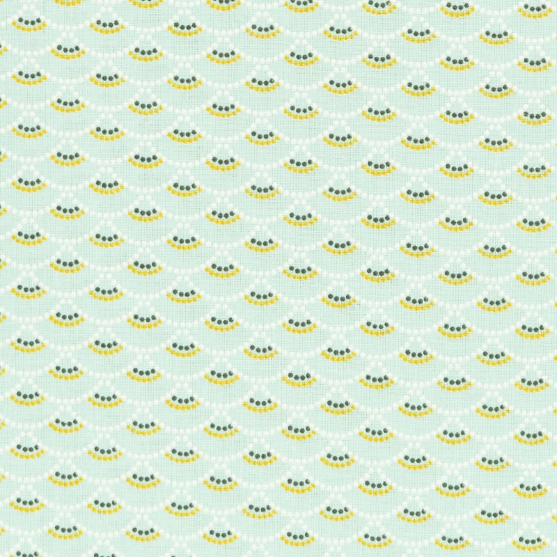 Tela Patchwork Koi Verde Agua - Ribes y Casals