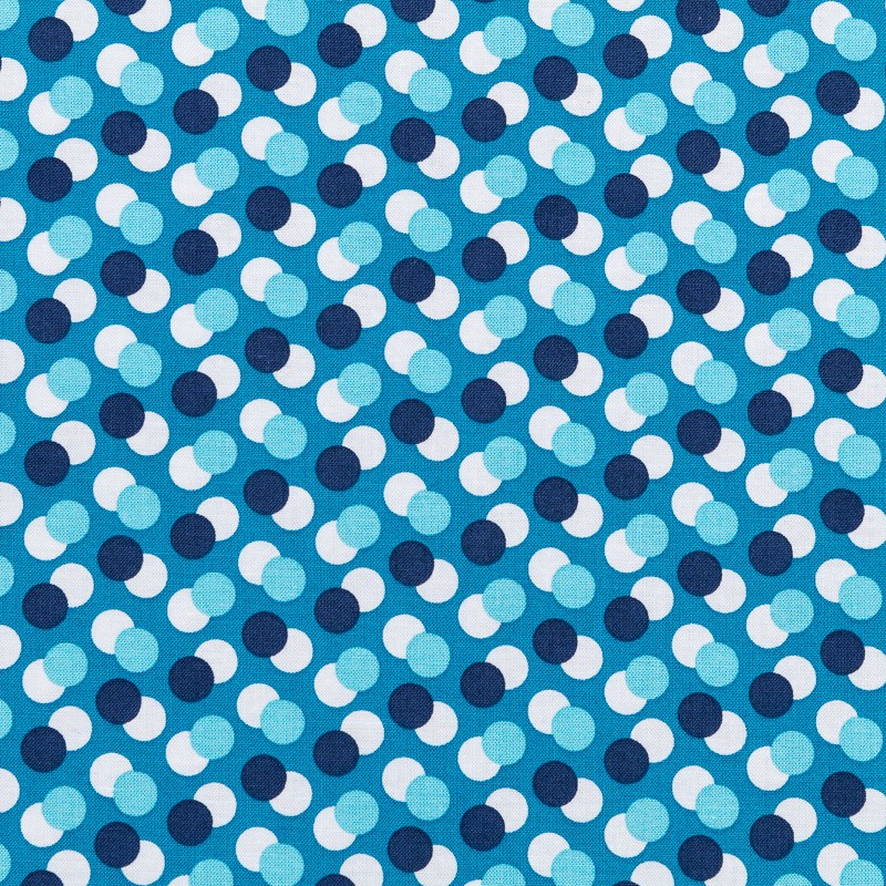 Tela Patchwork Lunares Petróleo - Ribes y Casals