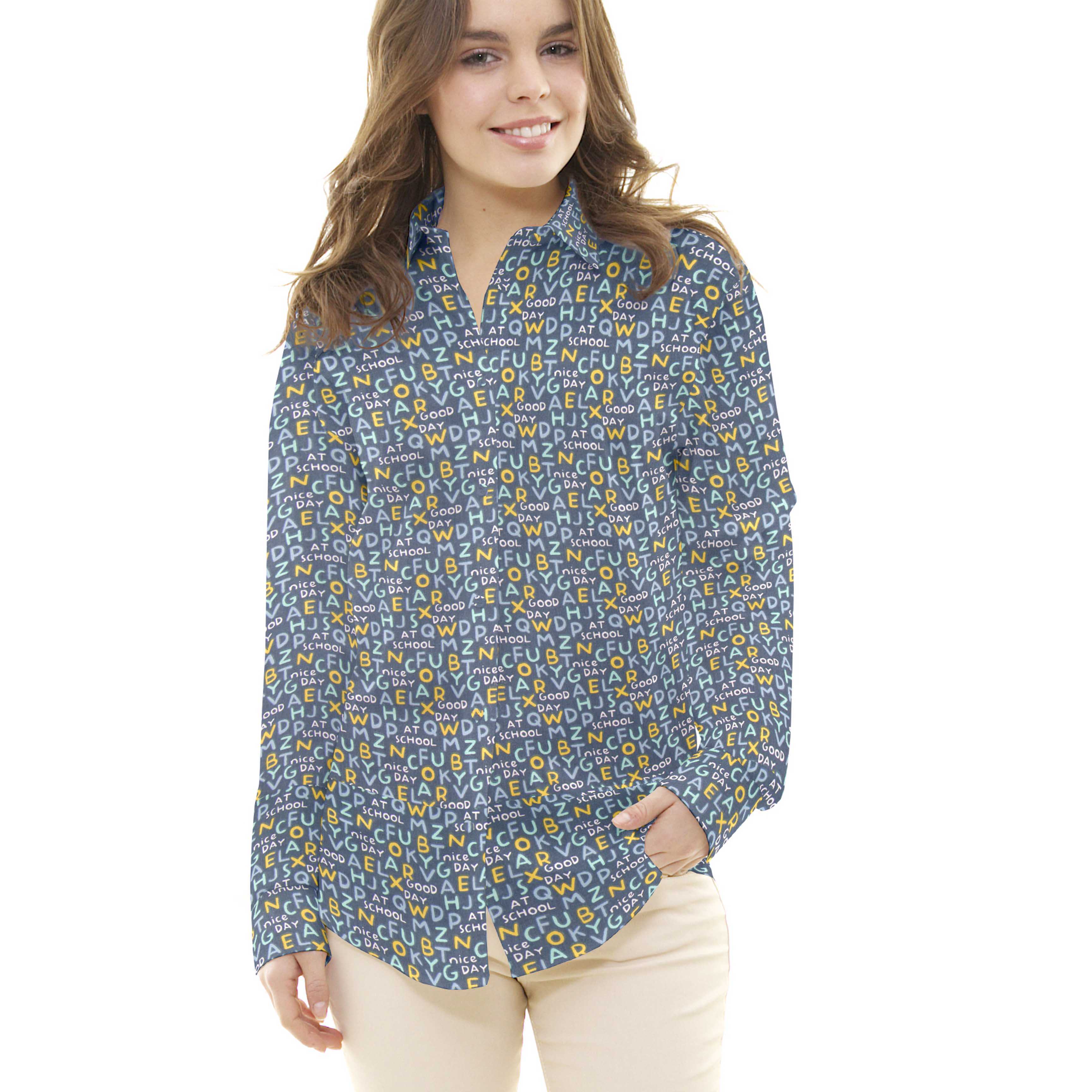 Tela Patchwork Mayúsculas Azul - Ribes y Casals