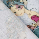 Tela Patchwork Mirabelle Midnight Garden Aguamarina - Ribes y Casals