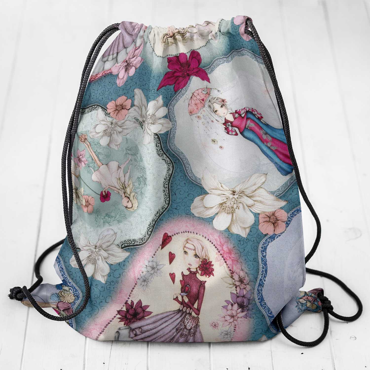 Tela Patchwork Mirabelle Midnight Garden Aguamarina - Ribes y Casals