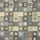 Tela Patchwork Navidad Gris - Ribes y Casals
