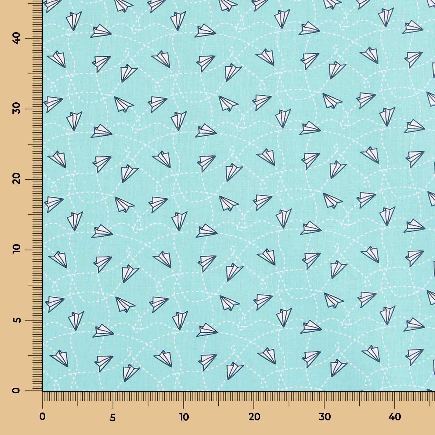 Tela Patchwork Planes Verde Agua - Ribes y Casals
