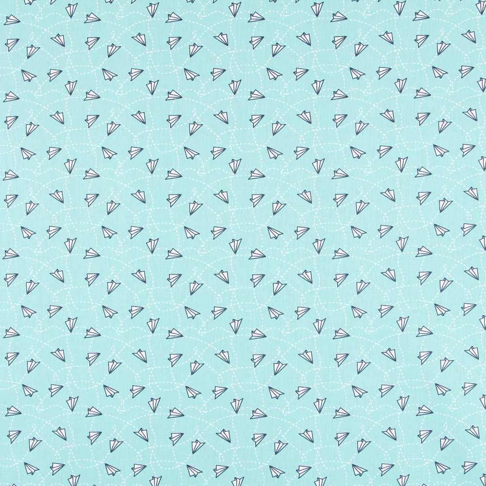 Tela Patchwork Planes Verde Agua - Ribes y Casals