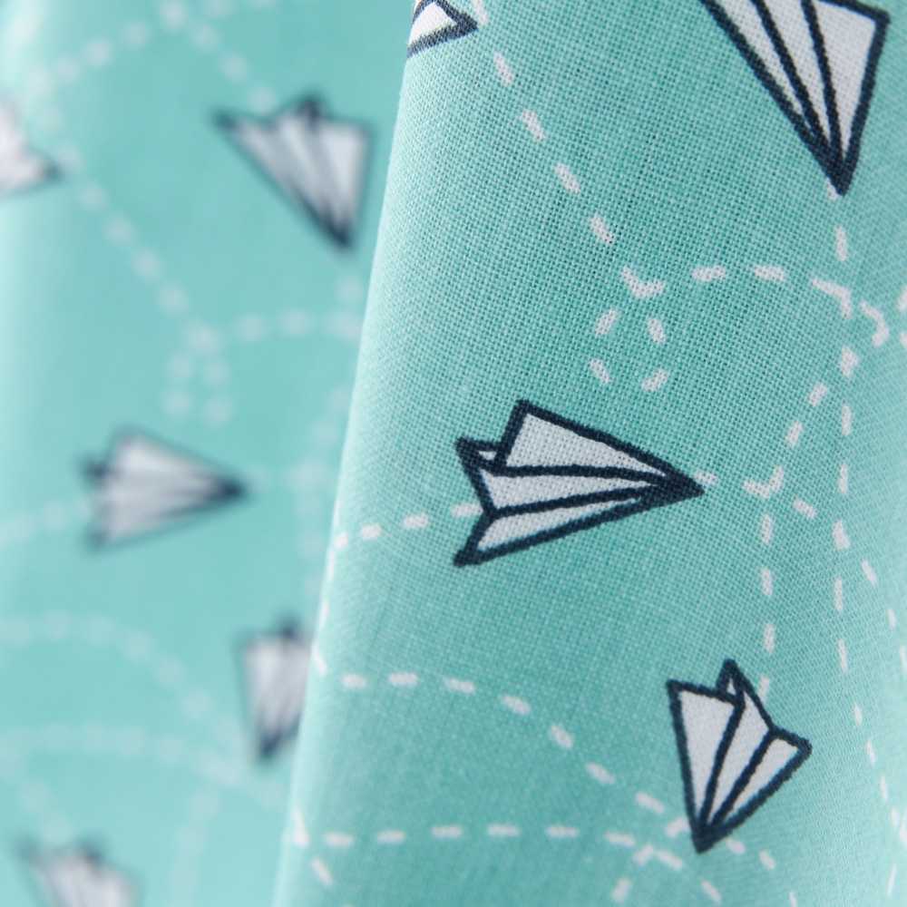 Tela Patchwork Planes Verde Agua - Ribes y Casals