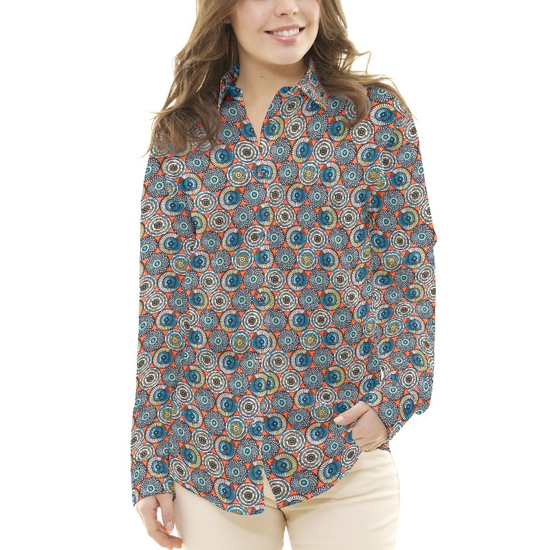 Tela Patchwork Soweto Naranja - Ribes y Casals