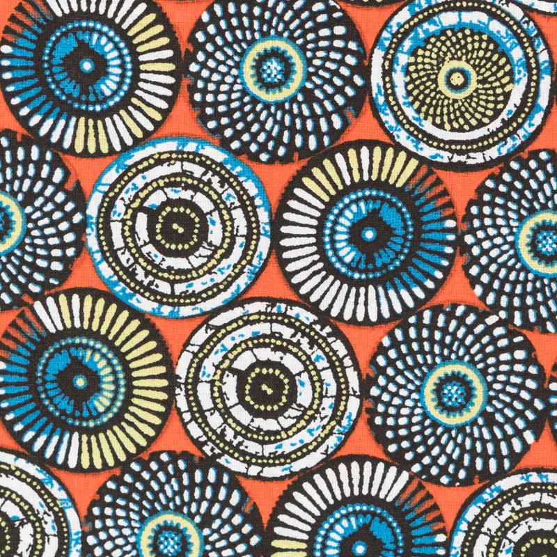 Tela Patchwork Soweto Naranja - Ribes y Casals