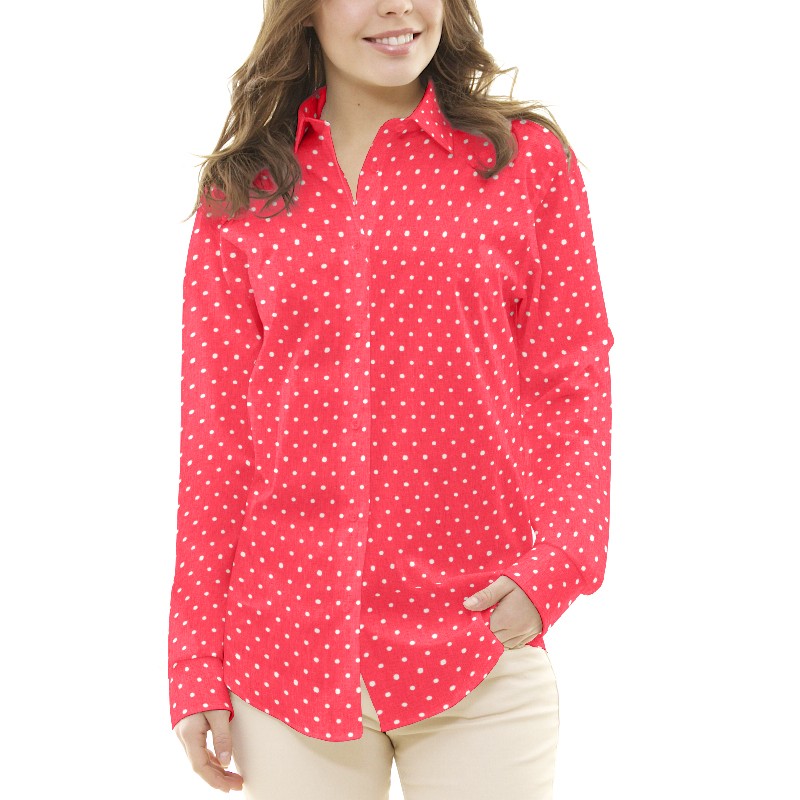 Tela Patchwork Topos Fondo Rojo - Ribes y Casals
