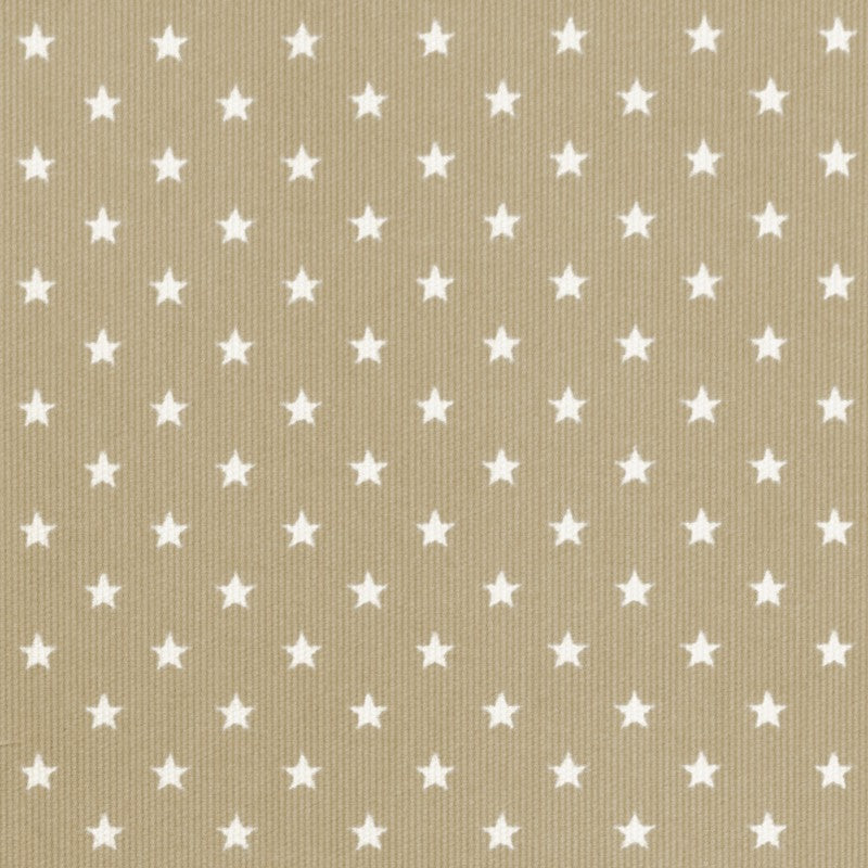 Tela Piqué Canutillo Estrellas Fondo Camel - Ribes y Casals