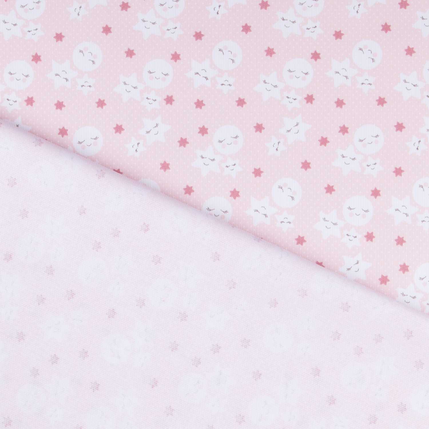 Tela Piqué Canutillo Luna Rosa - Ribes y Casals