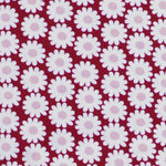Tela Piqué Canutillo Margaritas Roja - Ribes y Casals