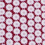 Tela Piqué Canutillo Margaritas Roja - Ribes y Casals