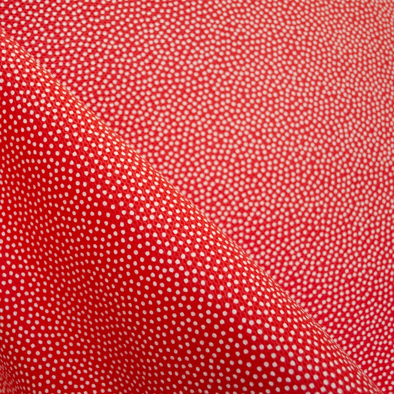 Tela Piqué Lunar Fondo Rojo 3mm - Ribes y Casals