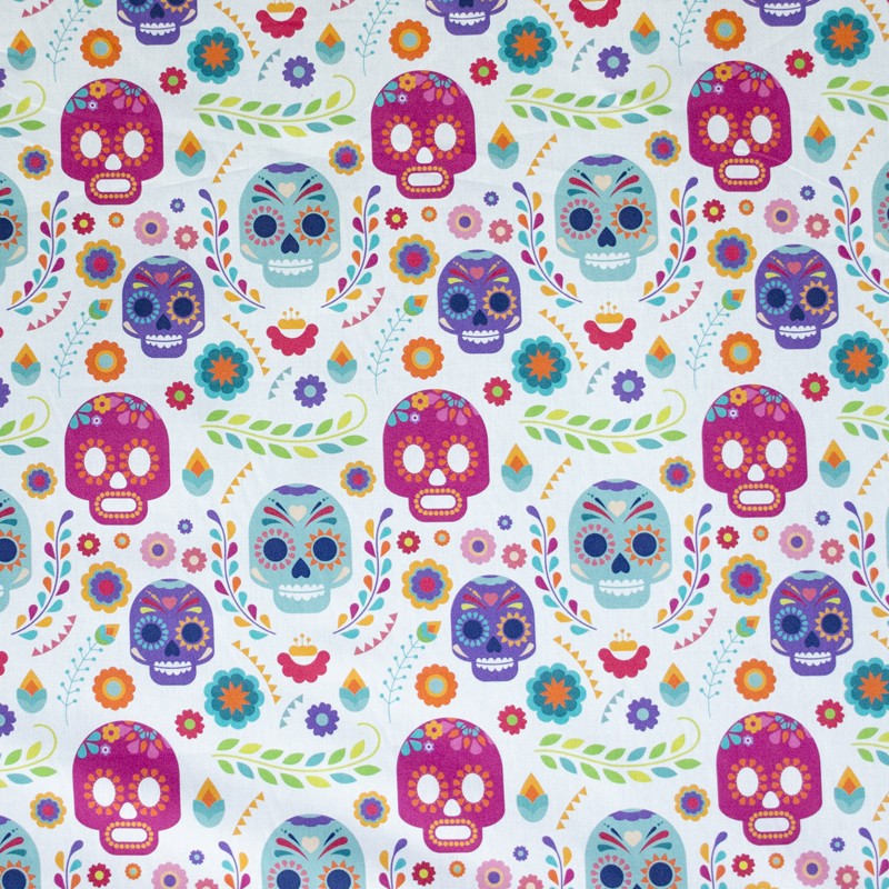 Popelín Algodón Calaveras Mejicanas - Ribes y Casals