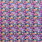 Popelín Estampado Flores Hippies Morado - Ribes y Casals