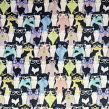 Popelín Algodón Gatitos Gafas Multicolor - Ribes y Casals