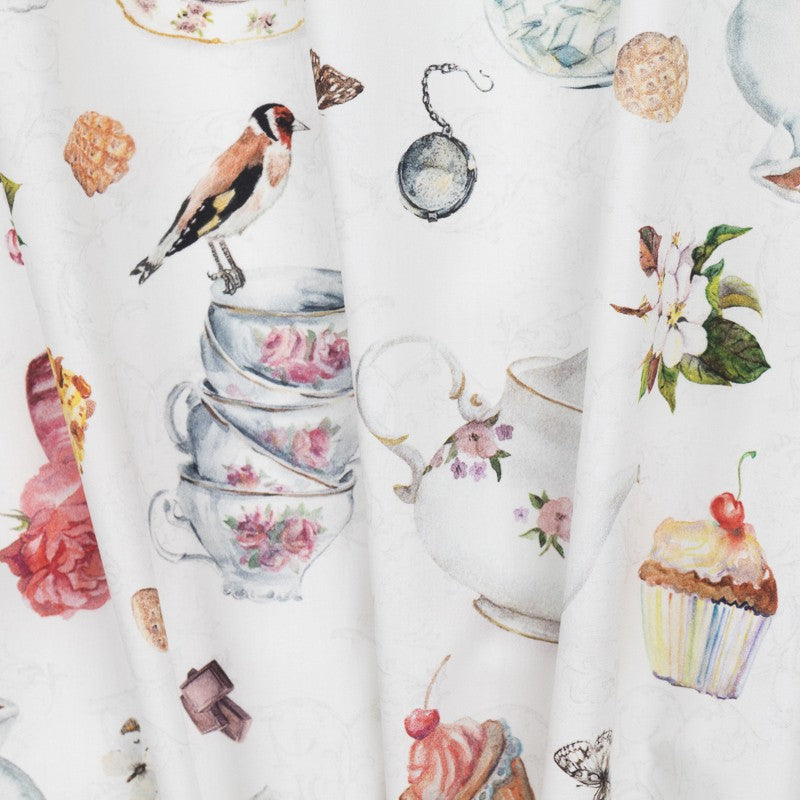 Popelín Estampado Tacitas de Té Blanca - Ribes y Casals