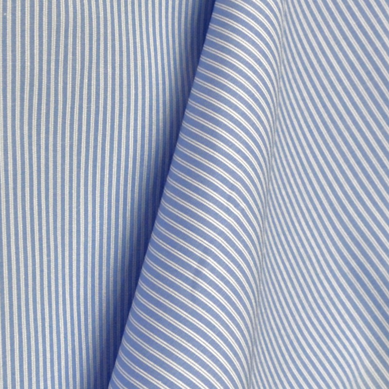 Tela Popelín Camisa Rayas Azul - Ribes y Casals