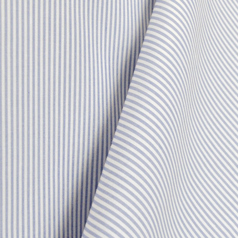 Tela Popelín Camisa Rayas Vichy Celeste - Ribes y Casals