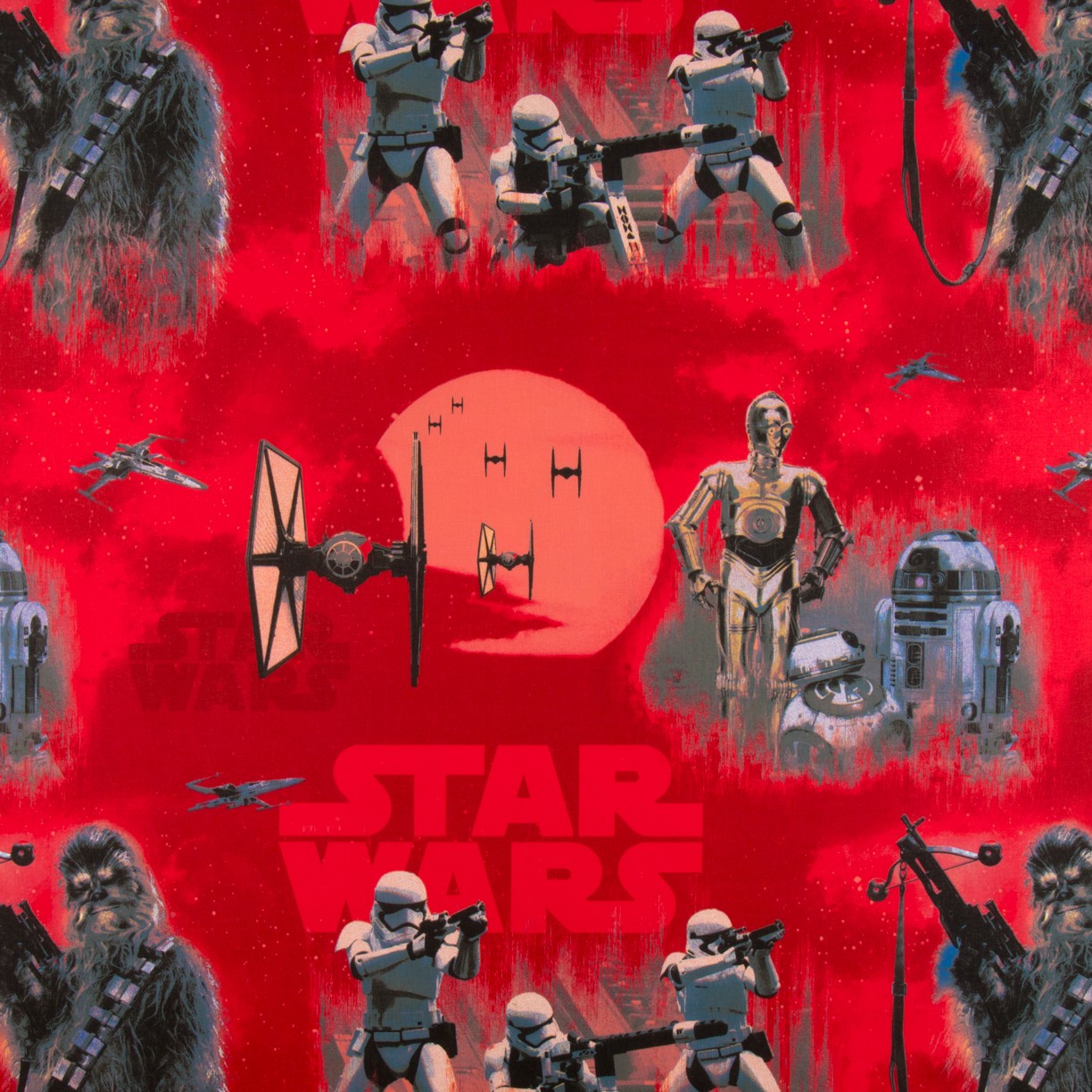 Tela Popelín Chewbacca Roja - Ribes y Casals