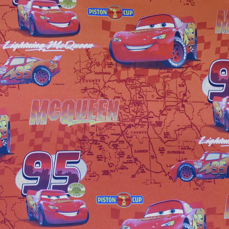 Tela Popelín Disney Cars Coral - Ribes y Casals