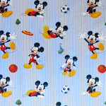 Tela Popelín Disney Mickey Rayas Azul - Ribes y Casals