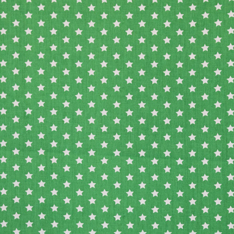 Tela Popelín Estrellas Fondo Verde - Ribes y Casals