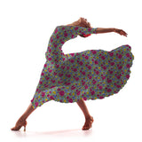 Tela Popelín Flamenca Clavel Fondo Agua - Ribes y Casals