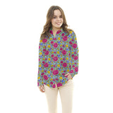 Tela Popelín Flamenca Clavel Fondo Agua - Ribes y Casals