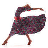 Tela Popelín Flamenca Clavel Fondo Negro - Ribes y Casals