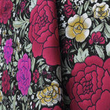 Tela Popelín Flamenca Clavel Fondo Negro - Ribes y Casals