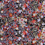 Tela Popelín Flamenca Flor Kimono Negra - Ribes y Casals