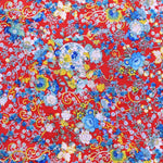 Tela Popelín Flamenca Flor Kimono Roja - Ribes y Casals