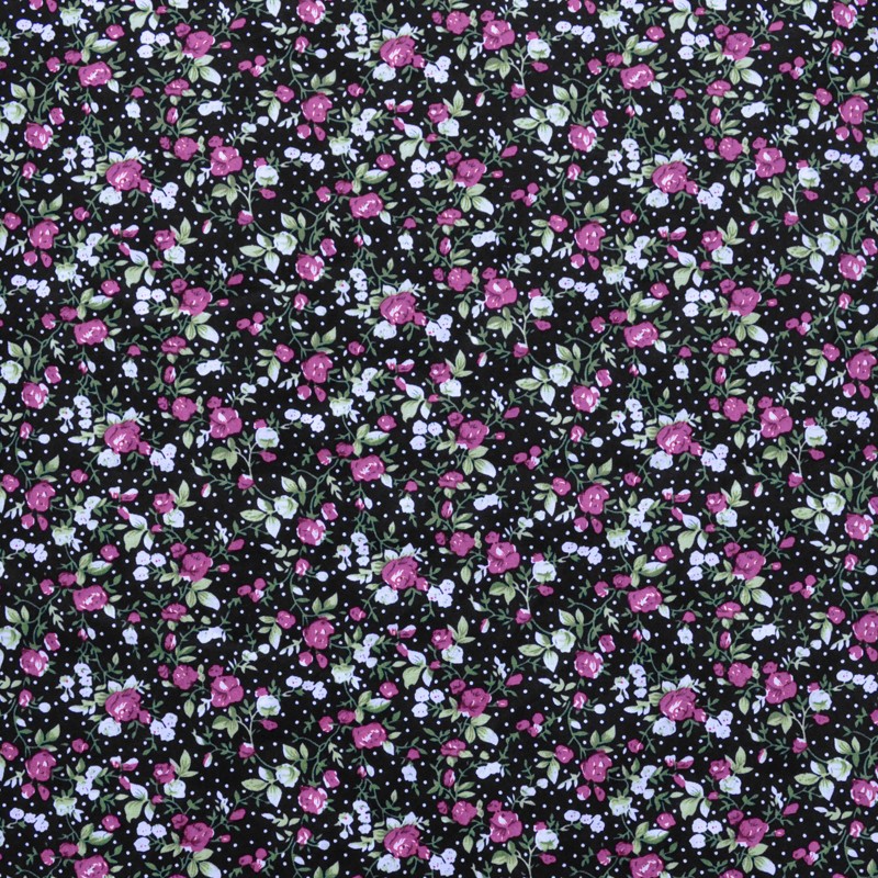 Tela Popelín Flamenca Liberty Flor Rosa - Ribes y Casals