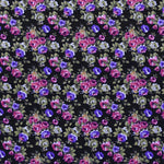 Tela Popelín Flamenca Liberty Rosas Negro - Ribes y Casals