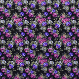 Tela Popelín Flamenca Liberty Rosas Negro - Ribes y Casals